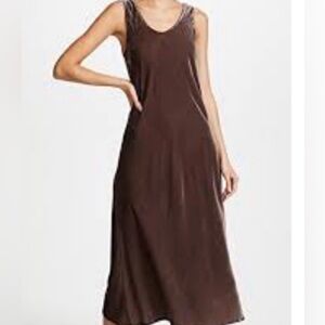 Velvet maxi tank dress in cocoa bean color